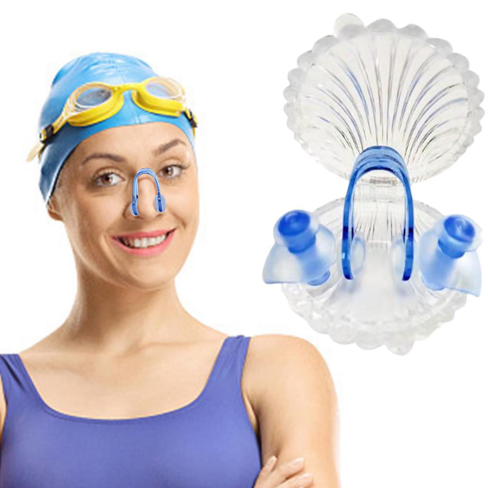 3 Sets Waterproof Swimming Earplugs Nose Clip Swimming Ear Plugs Swimming Ear & Nose Protector for Adults Kids Box Packed 
