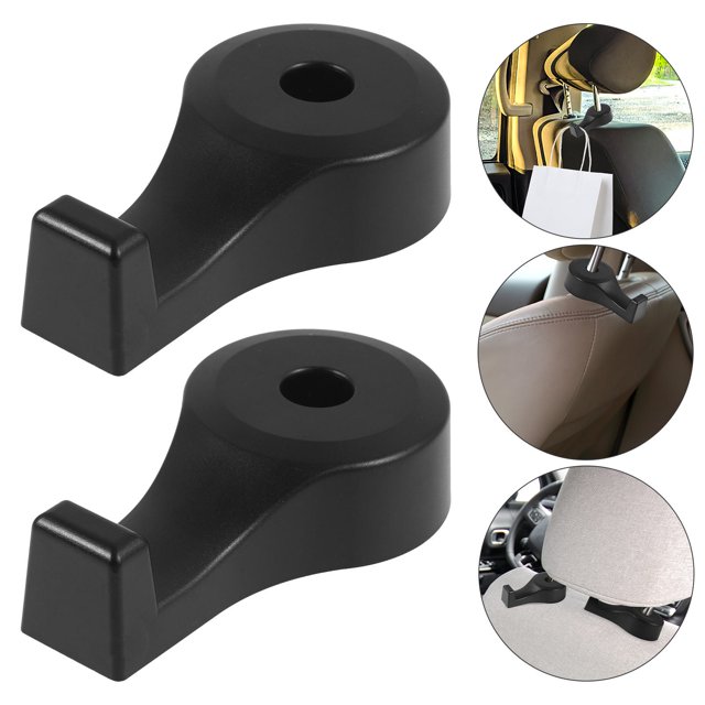 SEWACC 5Pcs Black Back Seat Hooks Car Purse Holder Hanging Car Storage Organizer for Interior Use