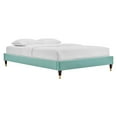 thumbnail image 2 of Modway Harlow Perfomance Velvet Platform Bed Frame, Queen, Aqua Blue, 2 of 3