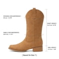thumbnail image 5 of DREAM PAIRS Women's Cowboy Boots Mid Calf Cowgirl Boots Embroidery Stitched Square Toe Western Boots, 5 of 6