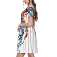 thumbnail image 2 of Easygdp Colorful Floral Jellyfish para Vestido Transpirable de Mujer, Vestido Suelto de Manga Corta con Pliegues y Bolsillos para el Verano, 2 of 6