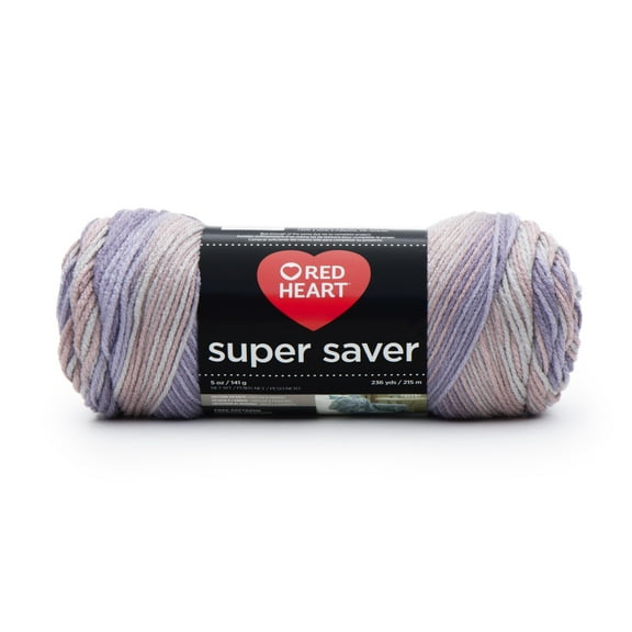 Red Heart® Super Saver™ #4 Worsted Acrylic Yarn, Mulberry mix 5oz/142g 236yd