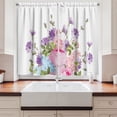 thumbnail image 2 of Ambesonne Vintage Rose Kitchen Curtains, Simple Floral Bouquet, 55"x45", Violet Pale Pink, 2 of 3
