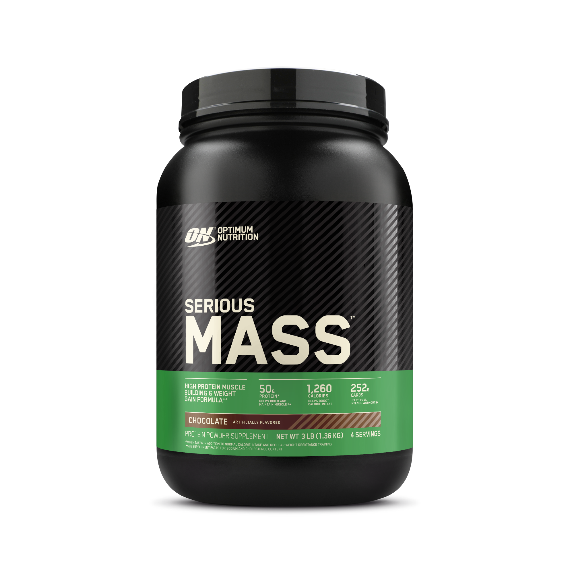 Optimum Nutrition Serious Mass, Chocolate, Weight Gainer Protein Powder, Mass Gainer, 3 lb