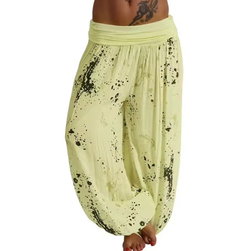 thumbnail image 5 of Pantalones Harem bohemios para Mujer, Pantalones Holgados Informales para Yoga, 5 of 7