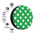 thumbnail image 4 of Susaid Green And White Polka Dot Print Tire Covers,Waterproof Anti-UV Snow Sun Rain Tire Covers for RV,Truck, SUV, Trailer, Camper-14 inch, 4 of 6
