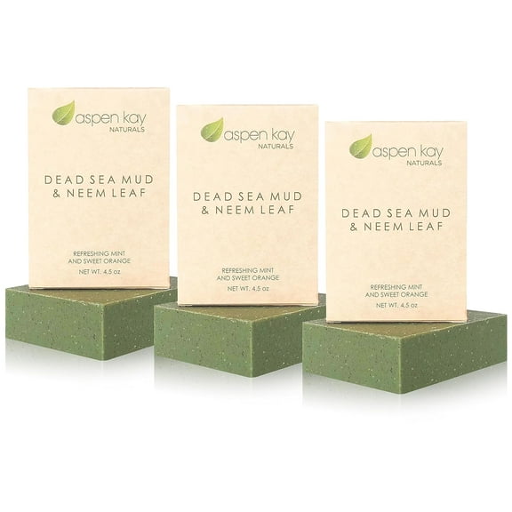 Neem and Dead Sea Mud Soap - Natural and Organic Soap -  4.5 oz Each Bar- 3 Pack