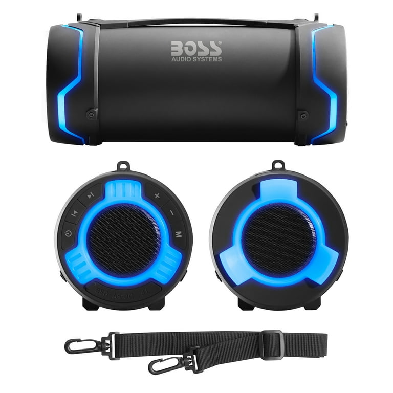Boss Audio Tube Black Weatherproof IPX5 Portable Bluetooth Marine Speaker System