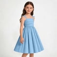 thumbnail image 6 of OGLCCG Girls Summer Dress Spaghetti Strap Ruched Flowy Beach Boho Midi Dresses Casual Teen Girl Elegant Smocked Cami Sundress 4-15 Years, 6 of 8