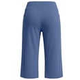thumbnail image 3 of MLQIDK Pedal Pushers for Women Yoga Capri Pants Trendy Summer Elastic Waist Knee Length Leggings Dressy Casual Yoga Capris with Pockets Dark Blue L, 3 of 6