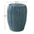 thumbnail image 4 of Uttermost Harbor 17.38" Coastal Ceramic Geometric Garden Stool in Aqua Blue, 4 of 4