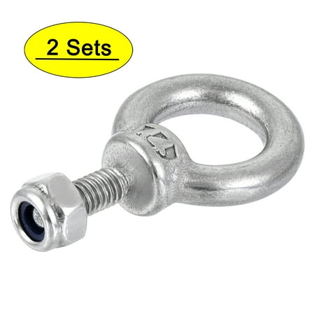 

Unique Bargains Lifting Eye Bolt M4 x 11mm Male Thread with Hex Screw Nut for Hanging Stainless Steel 2 Sets