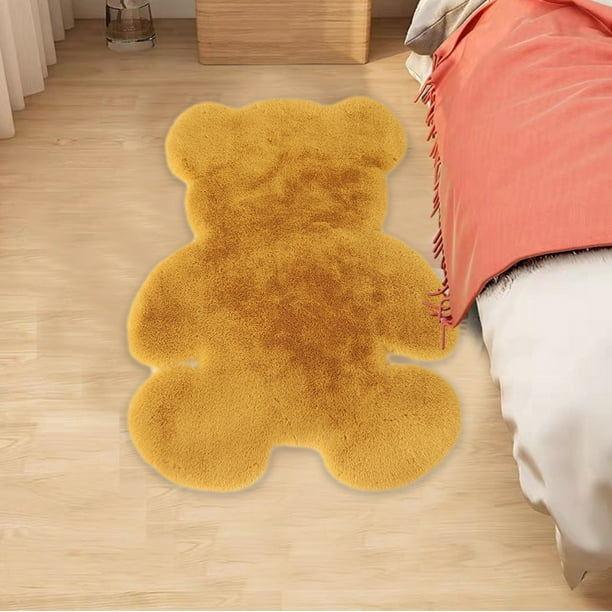 Alfombra de pelo largo de lana imitada • 80x60cm (31,5x23,6 pulgadas) • Alfombra antideslizante súper suave para salón y dormitorio • Esterilla moderna