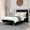 Black, variant on AGARTT Upholstered Platform Queen Size Bed Frame with Headboard Wooden Slats Support,White Linen