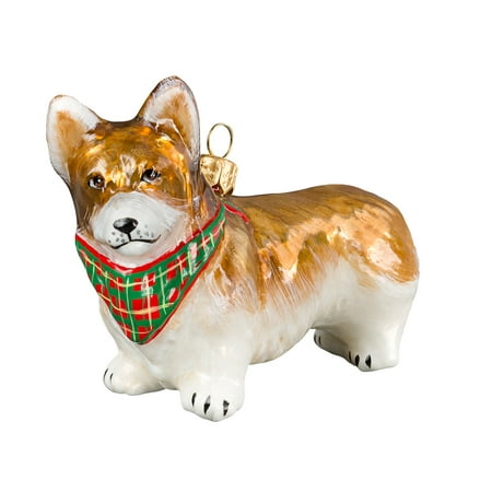 pembroke welsh corgi standing dog with bandana polish glass christmas ornament - Corgi Christmas Ornaments pembroke welsh corgi standing dog with bandana polish glass christmas ornament - Corgi Christmas Ornaments