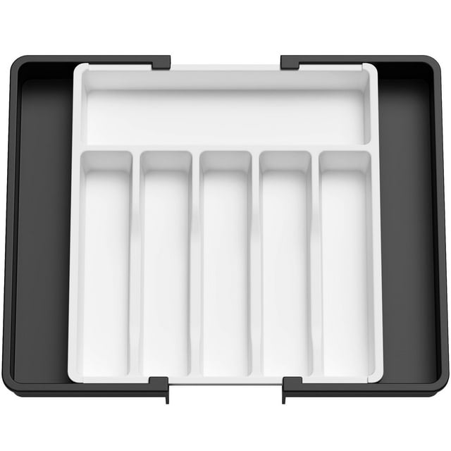 Organizador de cajones para cubiertos Lifewit, ampliable para cocina, blanco