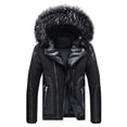 thumbnail image 2 of Lilgiuy Men's Winter Novelty Plush Collar Detachable Hooded Jacket Thickened Padded Clothes for Home Leisure, 2 of 5
