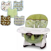 Fisher-Price - Space-Saver High Chair & Booster Scatterbugs w/5-Pack Bibs Bundle