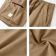 thumbnail image 5 of XIAONU Men's Cargo Athletic Shorts Drawstring Waist Zipper Pockets Daily Shorts, 5 of 7