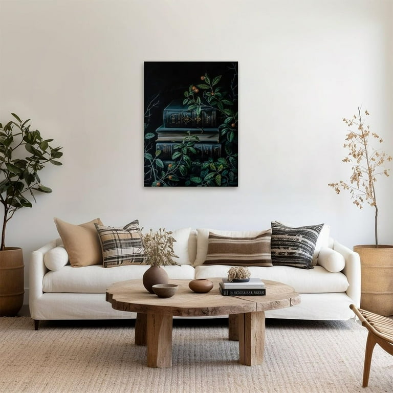 Floral Books Wall Art Moody Victorian Oil Painting Print Dark