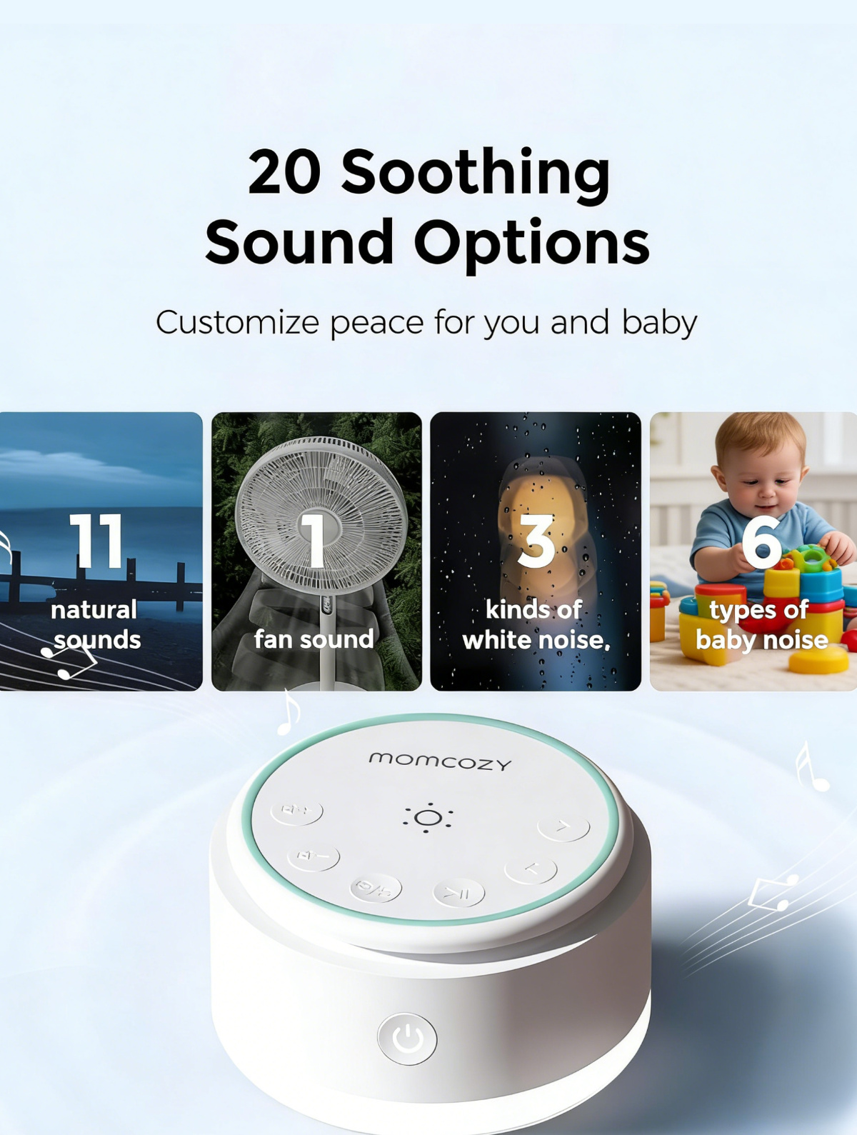 Momcozy Sound Machine for Baby with Touch Light photo 4