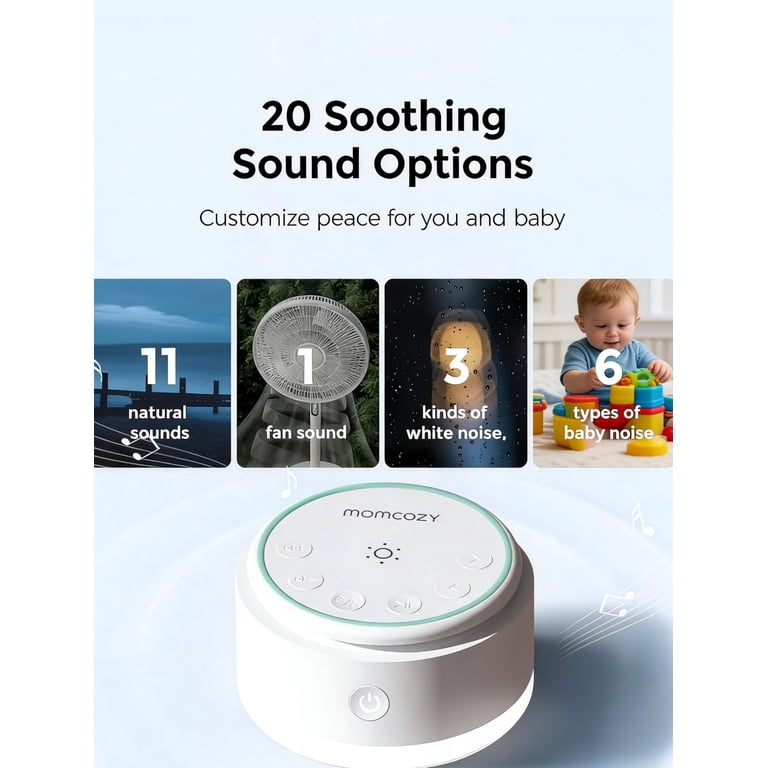 Momcozy White Noise Machine for Baby 20 Relaxing Sounds With Touch