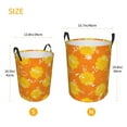 thumbnail image 5 of LNWH Laundry Basket, Orange Flower Graffiti Pattern Foldable Laundry Hamper With Handles Waterproof, Medium Size, 5 of 8