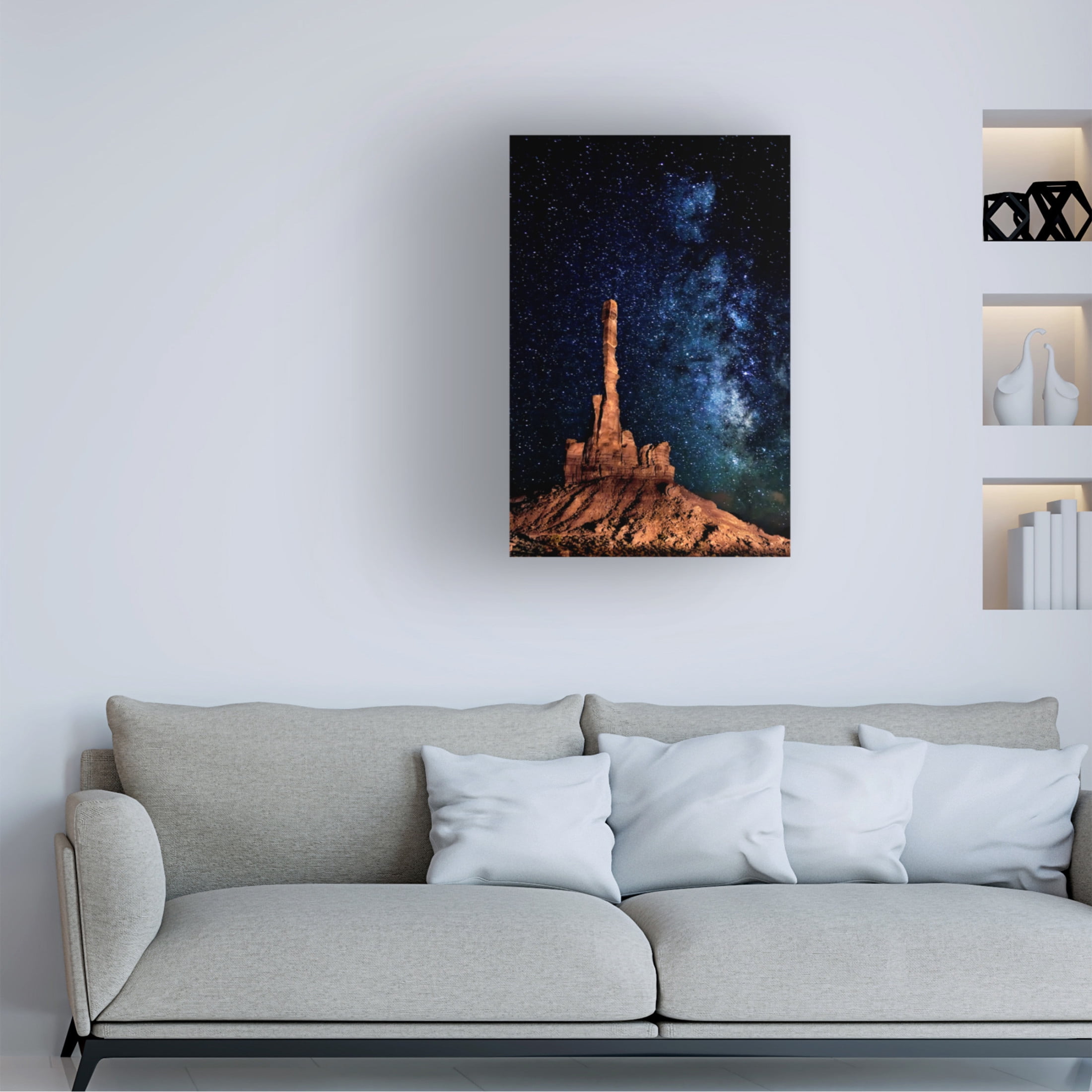 Trademark Fine Art David Drost A Totem Pole Night Sky Canvas Wall Art