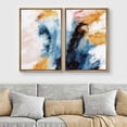thumbnail image 2 of PixonSign Framed Canvas Print Wall Art Set Cloud Inspired Smeared Brushstrokes Geometric Shapes Illustrations Modern Art Contemporary Colorful for Living Room, Bedroom, Office - 24"x36"x2 NATURAL, 2 of 5
