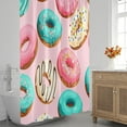 thumbnail image 3 of Cartoon Donuts Food Shower Curtain for Bathroom Shower Curtain Set with 12 Hooks Waterproof Fabric Bath Curtain for Bathtub Restroom Decor, 72 X 72 in, 3 of 6