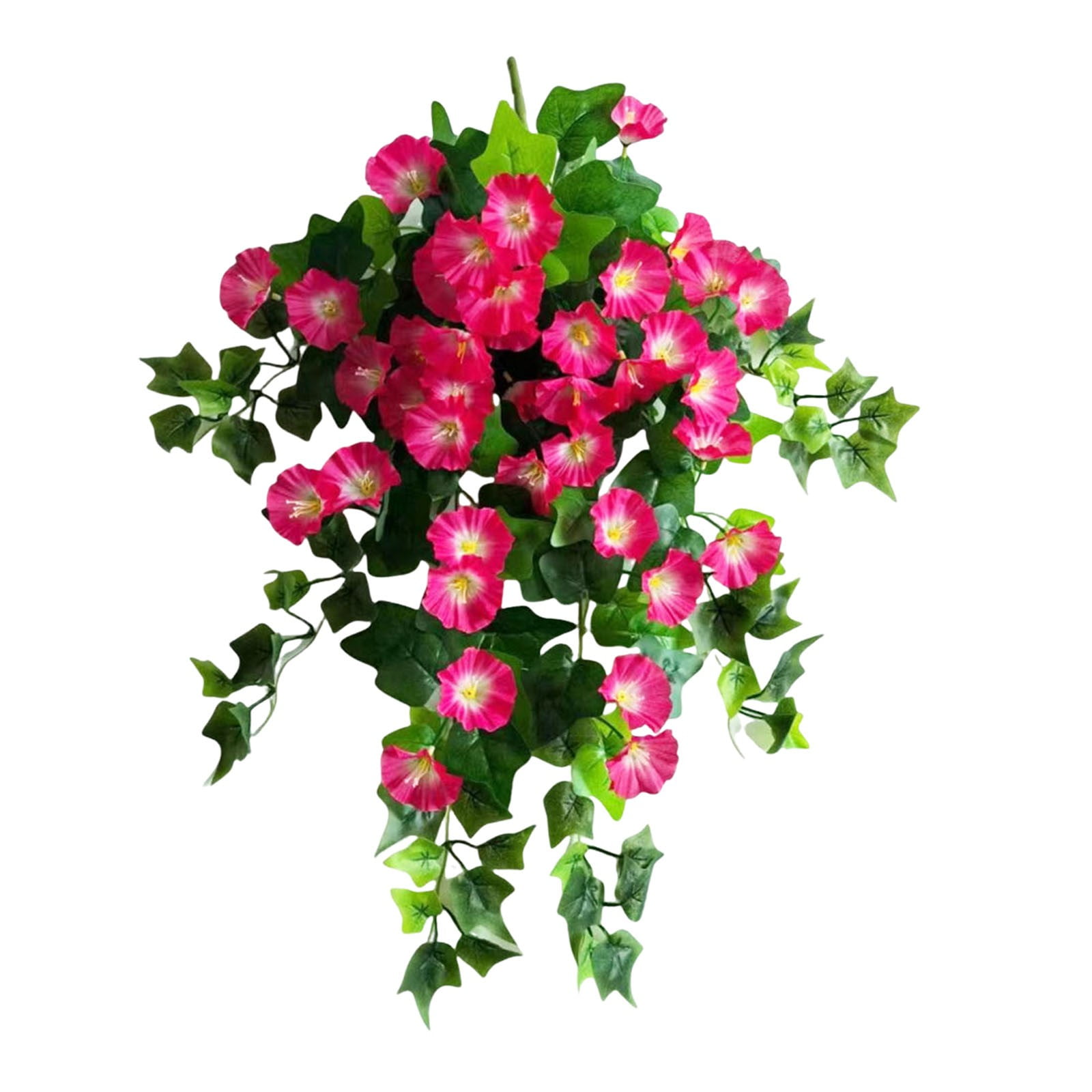 Artificial Morning Glory Flowers 1 Bouquet 12-Branch Plastic Decorative Floral Arrangement for Wedding Decor and Home Decor Hot Pink