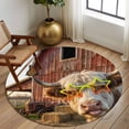 thumbnail image 2 of Round Rugs 8 Ft, Farm Yaks Non Slip Area Rugs for Kitchen Bedroom Entryway, Farmhouse Barn Funny Animals Butterfly Washable Carpet Runner Rug Floor Mats for Bedroom Home Decor, 2 of 8