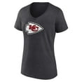 thumbnail image 2 of Women's Charcoal Kansas City Chiefs Primary Team Logo V-Neck T-Shirt, 2 of 3