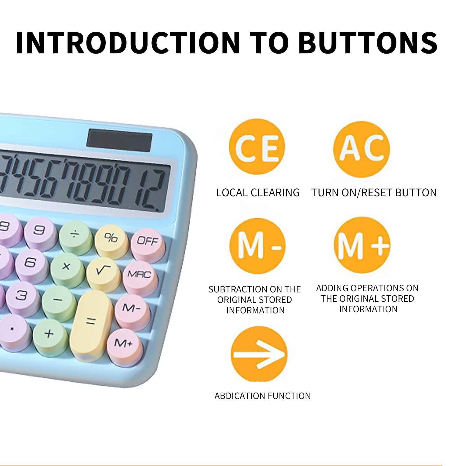 Clearance Office cabinet under $6,Mechanical Calculator Cute Mechanical Calculator 12 Digit 5 Inch LCD Display 15°Tilt Screen And Big Buttons As Desktop Calculator For Everyday Life And Basic 1
