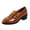 #02 Brown, variant on Busydd Womens Loafers Fashion Glossy Chunky Block Heel Dress Shoes Casual Comfortable Closed Toe Solid Color Slip On Shoes