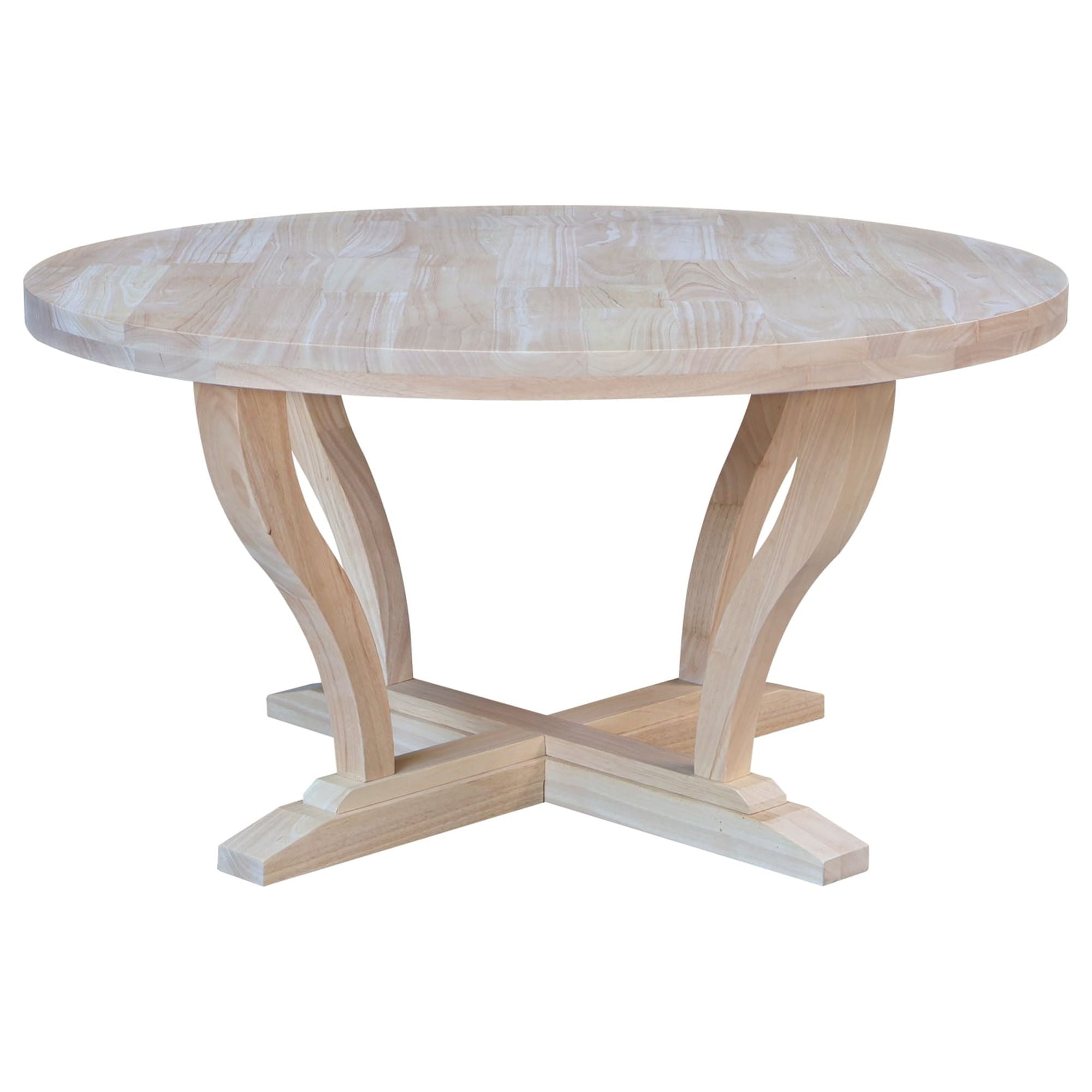 International Concepts LaCasa Solid Wood Round Coffee Table - Unfinished