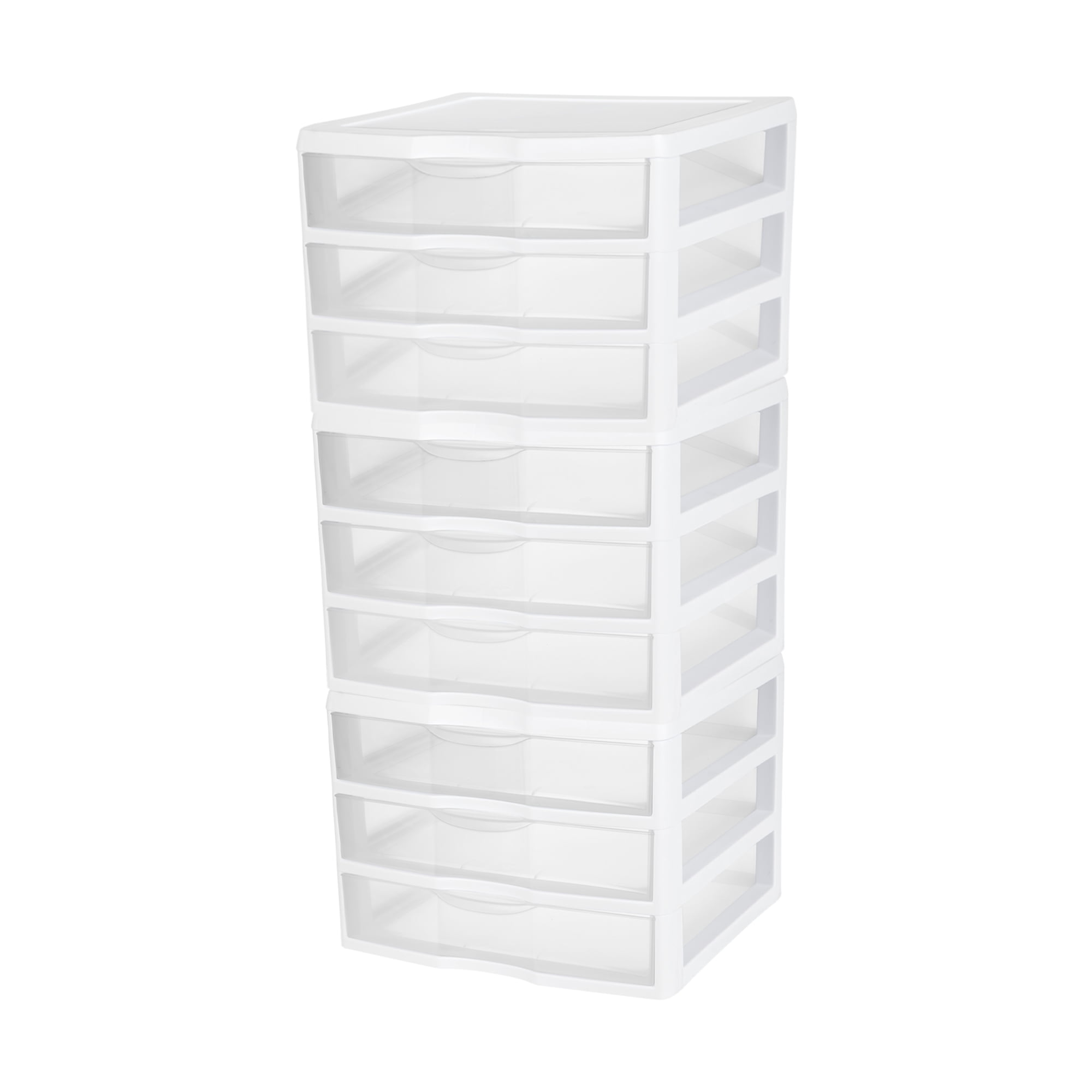 Sterilite 3 Drawer Storage System Stackable Small - Clear Plastic - 3 Pack