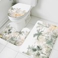 thumbnail image 3 of Green Yellow Palm Tree Bath Mat 3 Piece Bathroom Rug Set, Summer Botanical Tropical Non Slip Bath Rug Contour Mat and Toilet Lid Cover, Absorbent Shower Mats Soft Bath Rugs and Mats Sets, 3 of 8