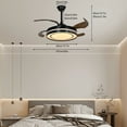 thumbnail image 4 of TFCFL 42'' Moderm Ceiling Fan Light Retractable Fan Chandelier 3 Colors Dimmable LED Lamp 6 Speed W/ Remote, 4 of 19