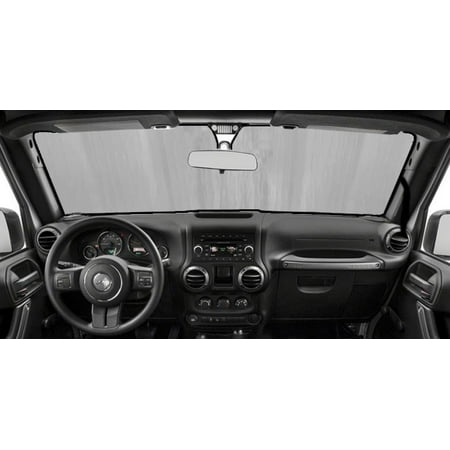 Jeep Wrangler Windshield Channel - Sunshade for Jeep Wrangler JK Body Style 2007 2008 2009 2010 2011 2012 2013 2014 2015 2016 2017 2018 Custom Fit Windshield Sunshade