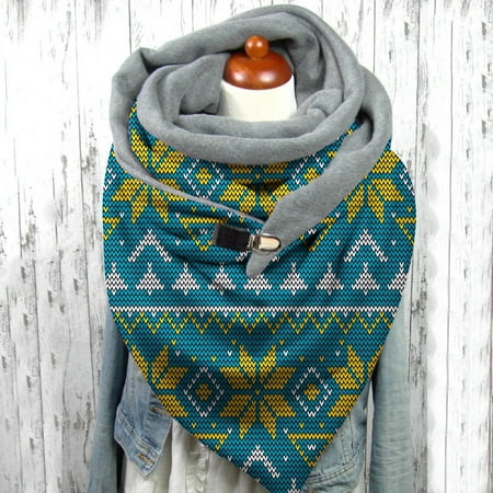 

Honeeladyy Sales Winter Women Print Button Soft Wrap Casual Warm Scarves Shawls