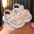thumbnail image 5 of Viluyesy Girls Jelly Sandals Flower Closed Toe Soft Sole Summer Beach Princess Shoes for Kids Beige Size 6 Toddler, 5 of 6