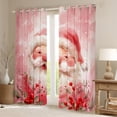 thumbnail image 2 of Manfei Cartoon Santa Claus Black Out Curtains for Girls, Watercolor Pink Curtains Pack of 2 (42x63 Each), Happy New Year Gifts Bedroom Curtains, Merry Christmas Room Decor, 2 of 6