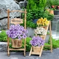 thumbnail image 7 of ZOELNIC 6 Bundles Artificial Fake Pansies Outdoors Flowers UV Resistant Silk Pansy Plastic Faux Plants for Home Outside Garden Window Box Farmhouse Planters Front Door Porch Patio Decor, Purple, 7 of 7
