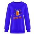 thumbnail image 3 of WREESH Womens Sweatshirts Trendy Oktoberfest T-Shirts Beer Letter Print Pullover Fall Long Sleeve Crewneck Tee Tops Casual Workout Blouse Blue A, 3 of 4
