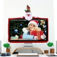 thumbnail image 2 of HomeDM Christmas Computer Monitor Border Cover TV Monitor Cover Elastic Laptop Computer Cover for Xmas Home Office Computer Decoration, 2 of 7