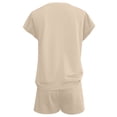 thumbnail image 4 of MAIHAN Women Shorts Sets Outfits Summer Outfits for Women 2026 Short Sleeve Sets Elastic Waist Shorts 2pcs Clothes Set Comfortable Playwear Daily Wear, 4 of 5
