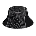 thumbnail image 3 of Daiia Geometric Lines Dog Art Pattern Bucket Hat - Trendy Cotton Sun Hat for Beach, Golf, Fishing - Fun Outdoor Vacation Boonie for Men and Women, 3 of 9