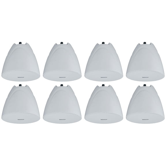 8 Rockville PEN-525T White 5.25" 70V Hanging Pendant Speakers For Restaurant/Bar