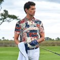 thumbnail image 3 of Honeii Marine Sailing Print Polo Shirt, A Classic Short-Sleeved, Button-Down Golf Shirt for Men,Mens Polo Shirts Short Sleeve-Large, 3 of 6